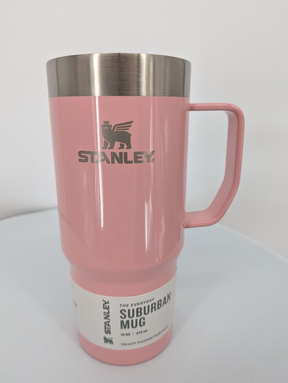 new STANLEY Everyday Suburban Mug 16 OZ hot cold cup coffee peach rose gloss